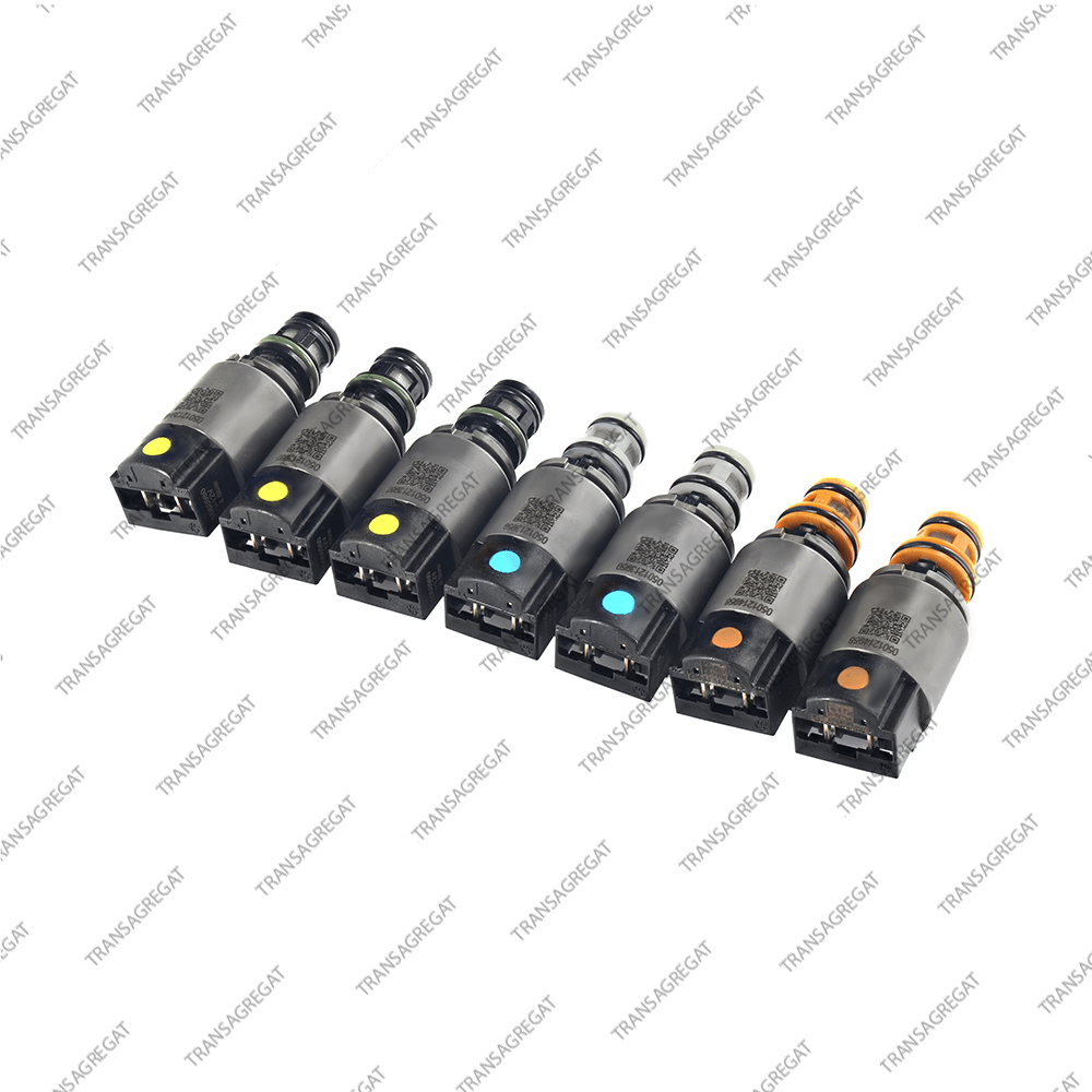 Комплект соленоидов (тип 4, 7 штук: 3 желтых, 2 синих, 2 оранжевых)